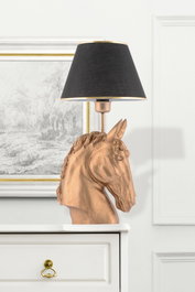 Opviq Lámpara de Mesa Horse Negro y Dorado